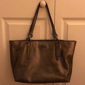 Coach Bag - - unique metallic gold/silver